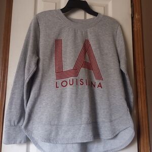State of Mind Heather Gray Sweatshirt with Burgundy Print